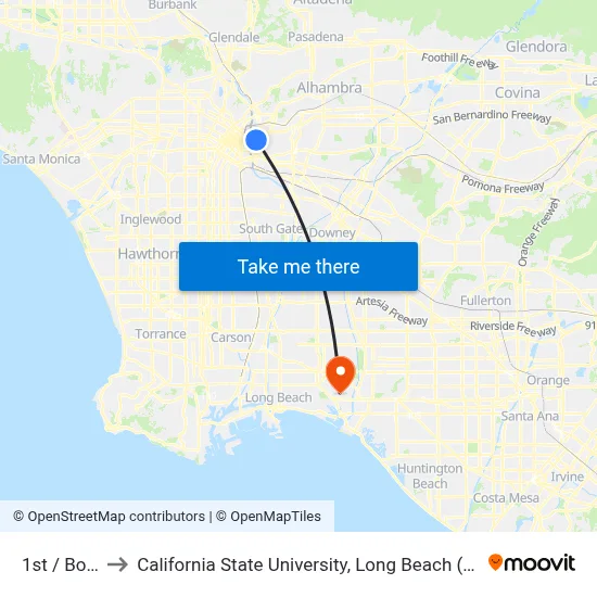 1st / Boyle to California State University, Long Beach (CSULB) map