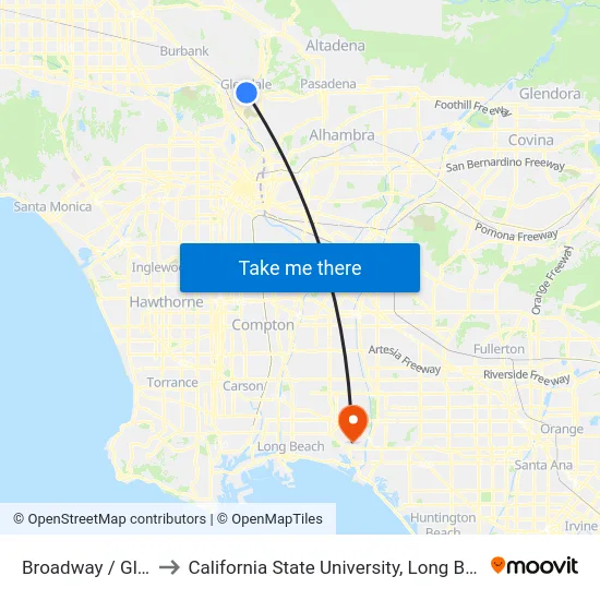 Broadway / Glendale to California State University, Long Beach (CSULB) map