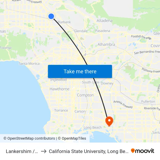 Lankershim / Stagg to California State University, Long Beach (CSULB) map