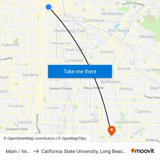 Main / Venice to California State University, Long Beach (CSULB) map