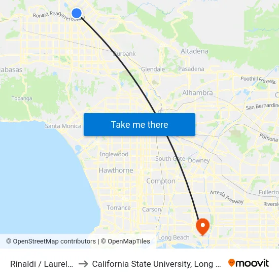 Rinaldi / Laurel Canyon to California State University, Long Beach (CSULB) map