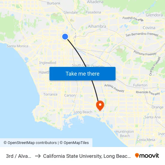 3rd / Alvarado to California State University, Long Beach (CSULB) map