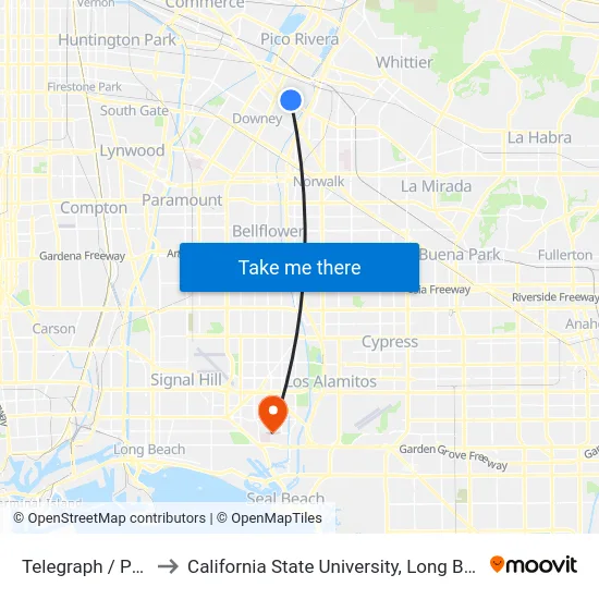 Telegraph / Passons to California State University, Long Beach (CSULB) map