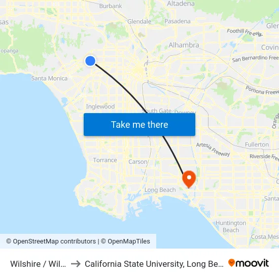 Wilshire / Willaman to California State University, Long Beach (CSULB) map