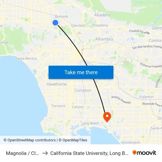 Magnolia / Clybourn to California State University, Long Beach (CSULB) map