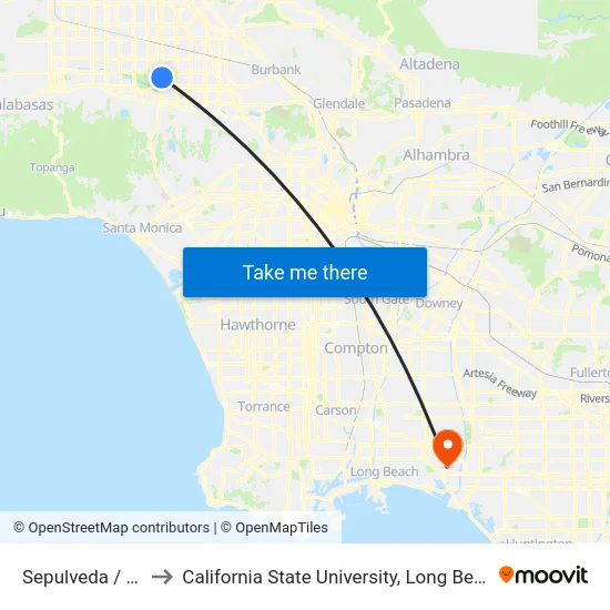 Sepulveda / G Line to California State University, Long Beach (CSULB) map