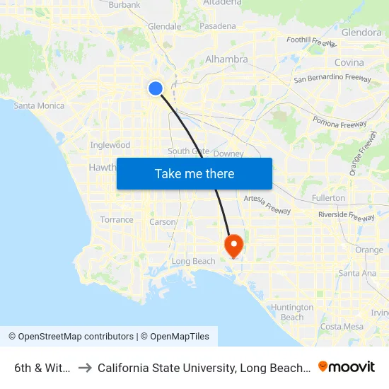 6th & Witmer to California State University, Long Beach (CSULB) map
