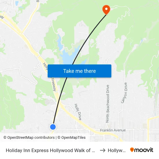 Holiday Inn Express Hollywood Walk of Fame an IHG Hotel Los Angeles to Hollywood Sign map