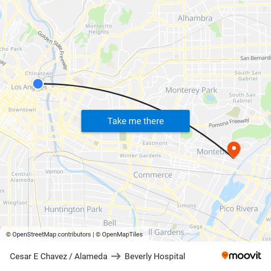 Cesar E Chavez / Alameda to Beverly Hospital map