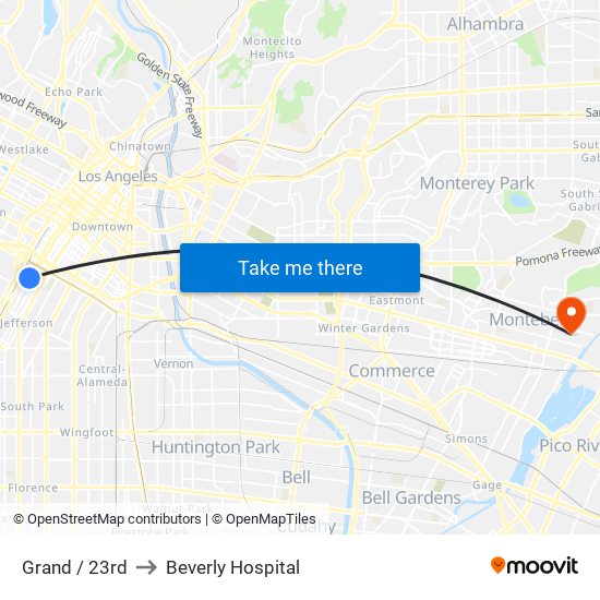 Grand / 23rd to Beverly Hospital map
