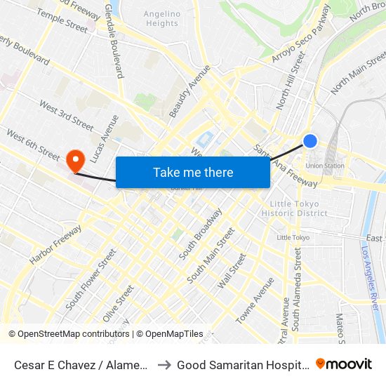 Cesar E Chavez / Alameda to Good Samaritan Hospital map