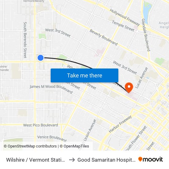 Wilshire / Vermont Station to Good Samaritan Hospital map