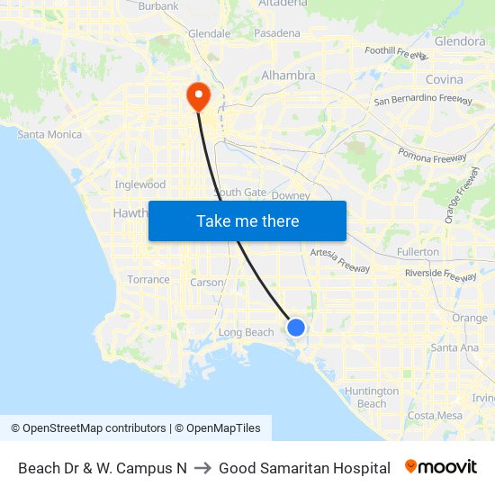 Beach Dr & W. Campus N to Good Samaritan Hospital map