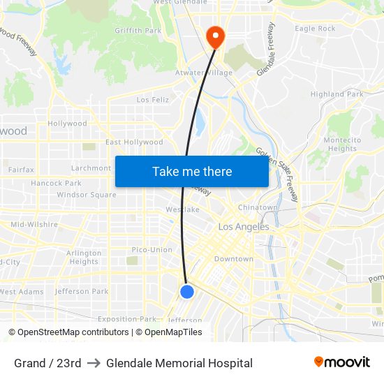 Grand / 23rd to Glendale Memorial Hospital map