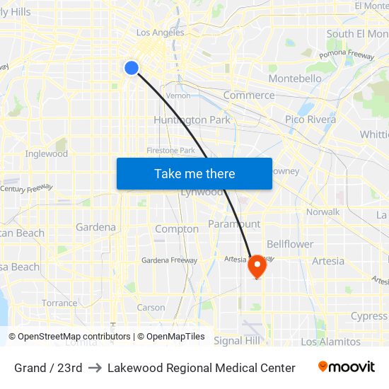 Grand / 23rd to Lakewood Regional Medical Center map