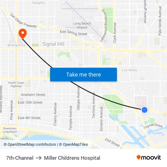 7th-Channel to Miller Childrens Hospital map