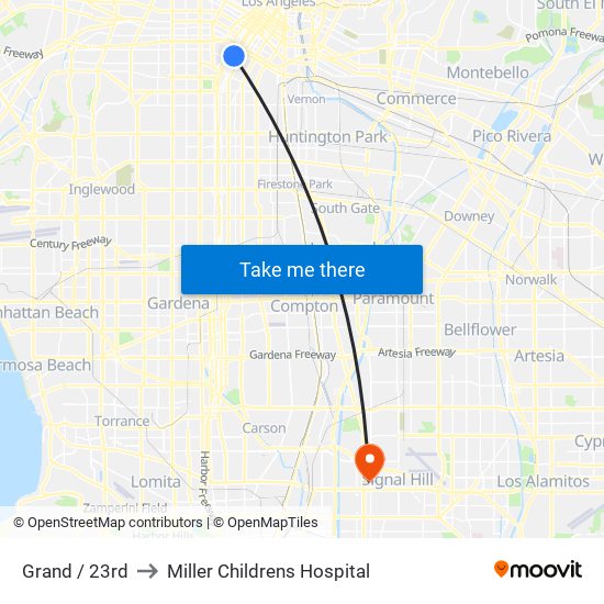Grand / 23rd to Miller Childrens Hospital map