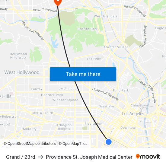 Grand / 23rd to Providence St. Joseph Medical Center map