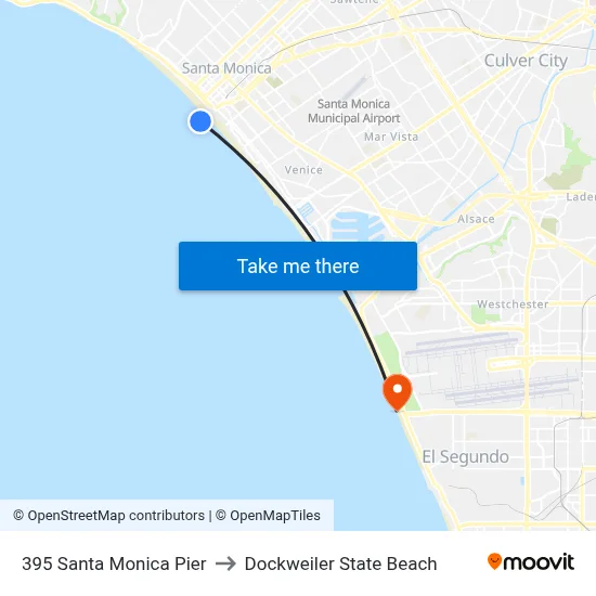 395 Santa Monica Pier to Dockweiler State Beach map
