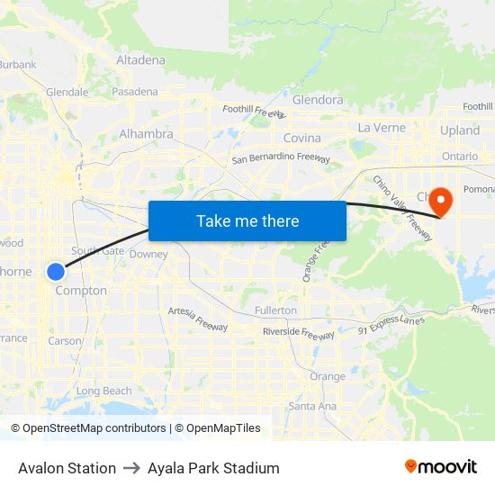 Avalon Station to Ayala Park Stadium map