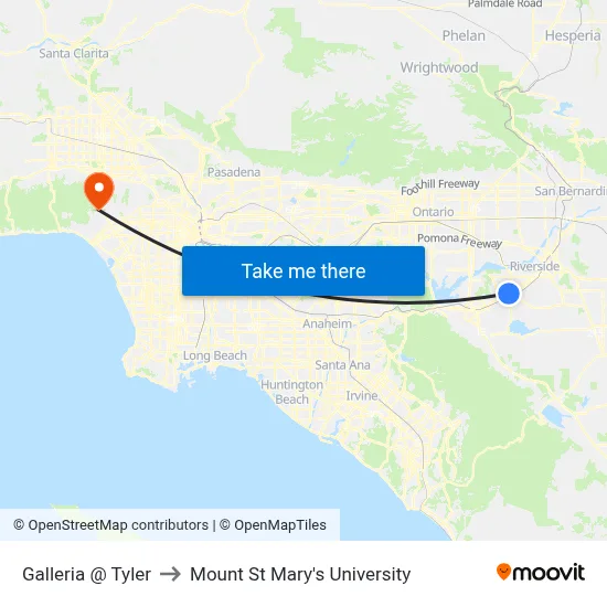 Galleria @ Tyler to Mount St Mary's University map