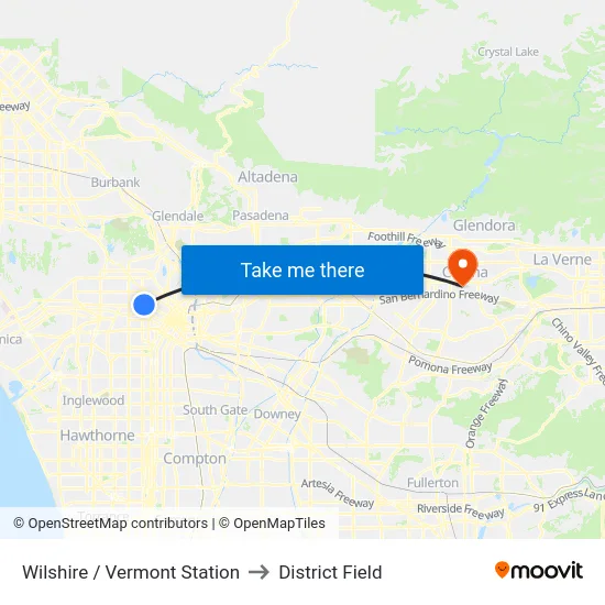 Wilshire / Vermont Station to District Field map