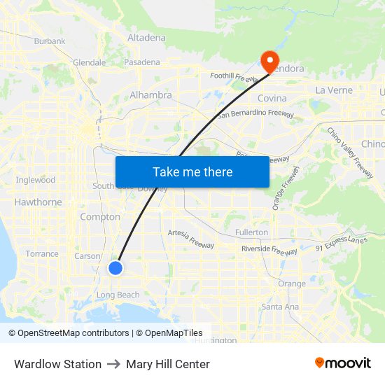 Wardlow Station to Mary Hill Center map