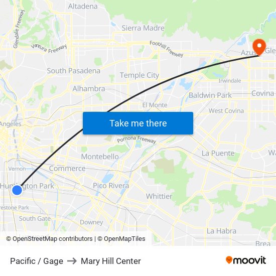 Pacific / Gage to Mary Hill Center map