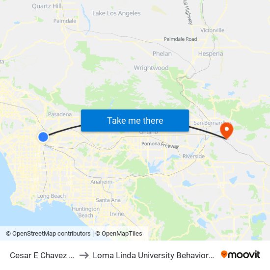 Cesar E Chavez / Alameda to Loma Linda University Behavioral Medicine Center map