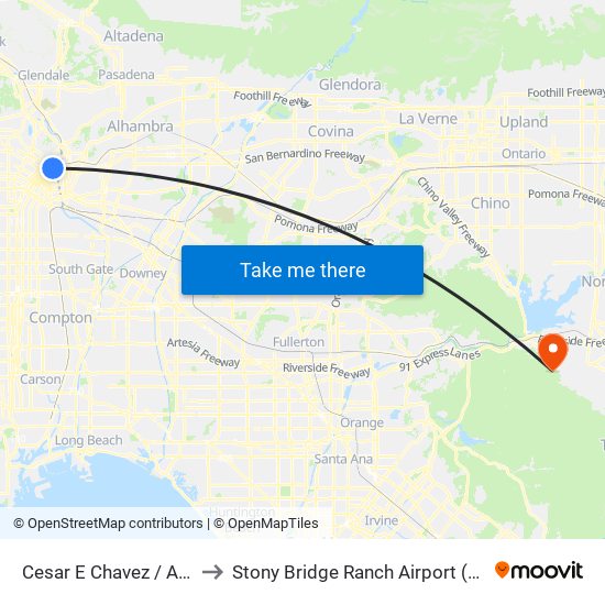 Cesar E Chavez / Alameda to Stony Bridge Ranch Airport (Historical) map