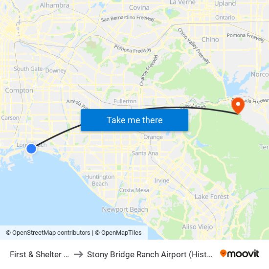 First & Shelter C N to Stony Bridge Ranch Airport (Historical) map