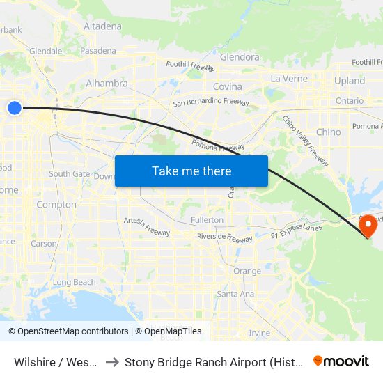 Wilshire / Western to Stony Bridge Ranch Airport (Historical) map