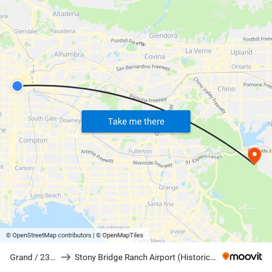 Grand / 23rd to Stony Bridge Ranch Airport (Historical) map