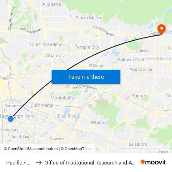 Pacific / Gage to Office of Institutional Research and Assessment map