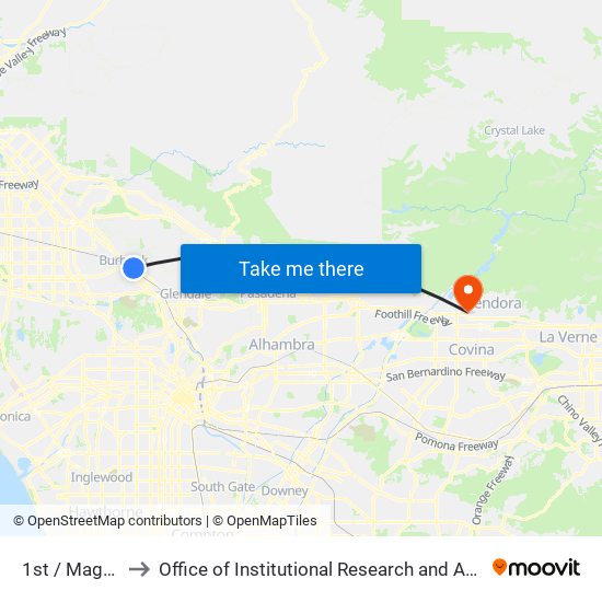 1st / Magnolia to Office of Institutional Research and Assessment map