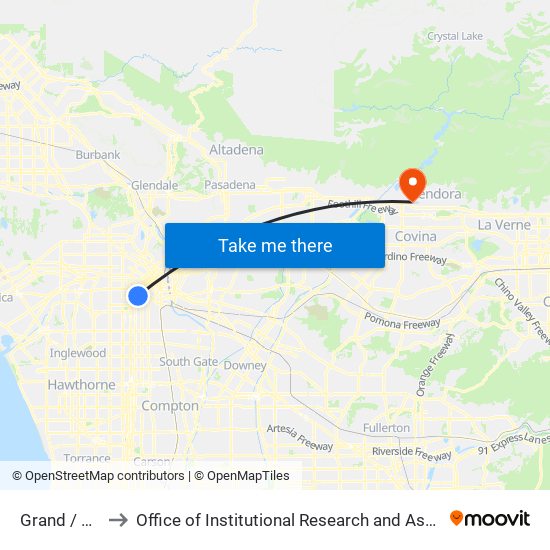 Grand / 23rd to Office of Institutional Research and Assessment map