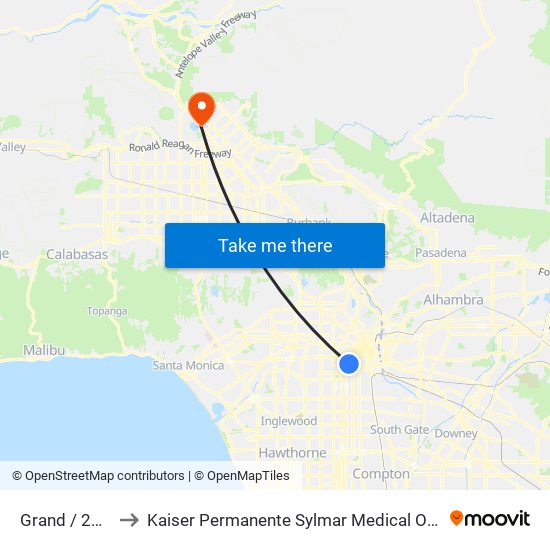 Grand / 23rd to Kaiser Permanente Sylmar Medical Office map