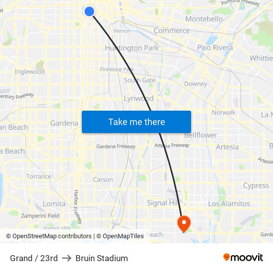 Grand / 23rd to Bruin Stadium map