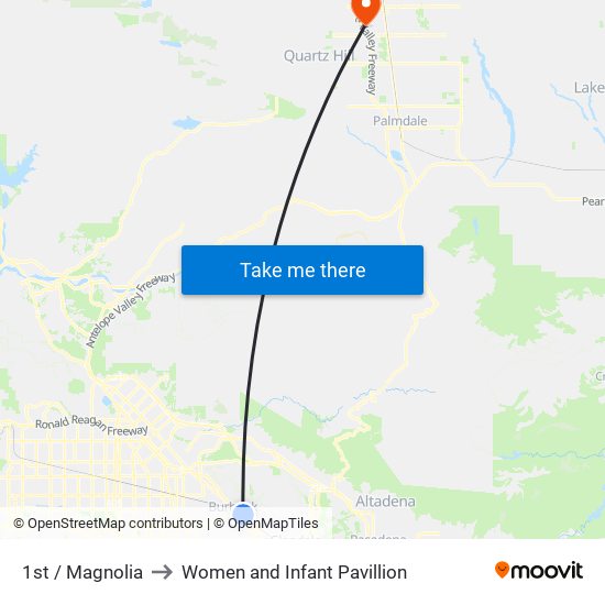 1st / Magnolia to Women and Infant Pavillion map