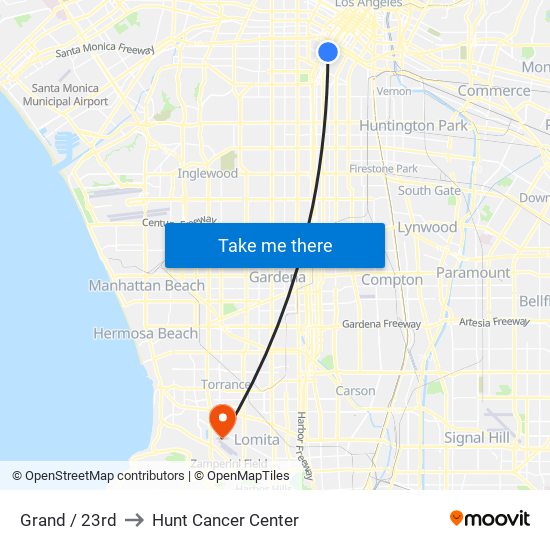 Grand / 23rd to Hunt Cancer Center map