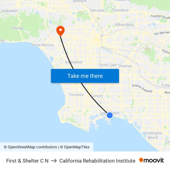 First & Shelter C N to California Rehabilitation Institute map