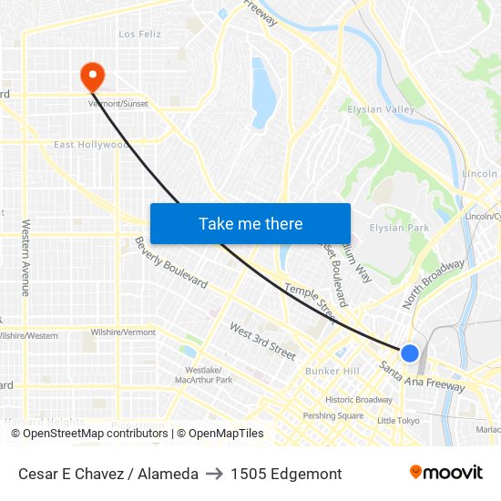 Cesar E Chavez / Alameda to 1505 Edgemont map