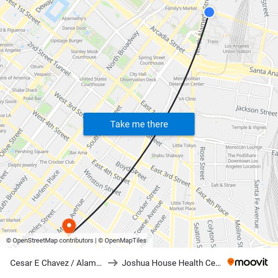 Cesar E Chavez / Alameda to Joshua House Health Center map