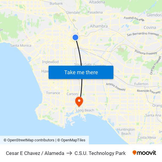 Cesar E Chavez / Alameda to C.S.U. Technology Park map