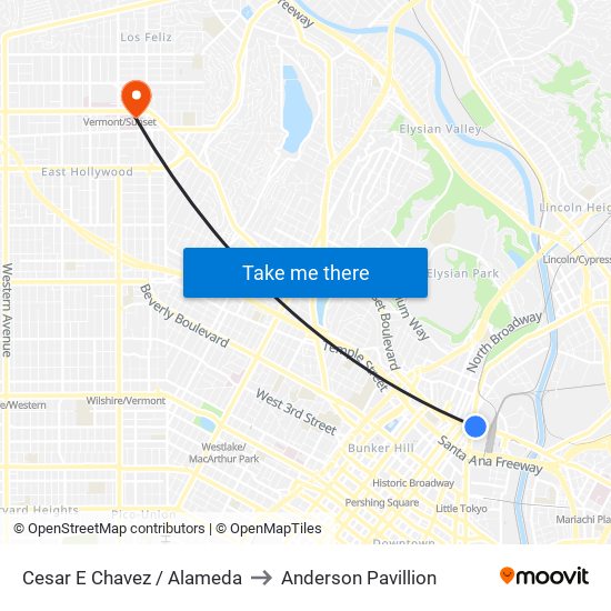 Cesar E Chavez / Alameda to Anderson Pavillion map