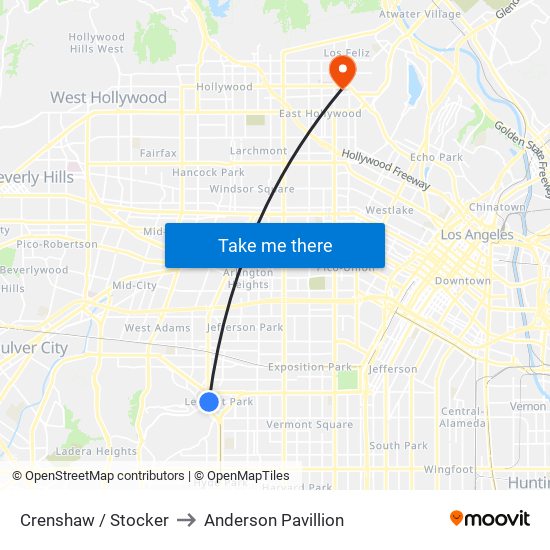 Crenshaw / Stocker to Anderson Pavillion map