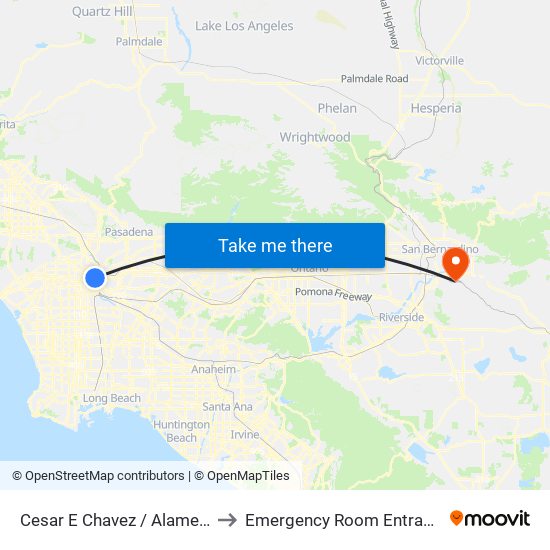 Cesar E Chavez / Alameda to Emergency Room Entrance map