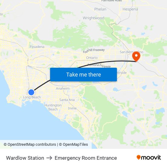 Wardlow Station to Emergency Room Entrance map