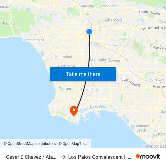 Cesar E Chavez / Alameda to Los Palos Convalescent Hospital map