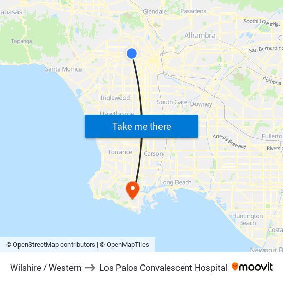 Wilshire / Western to Los Palos Convalescent Hospital map